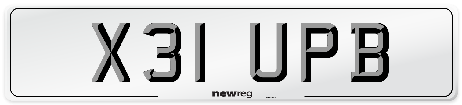 X31 UPB Number Plate from New Reg